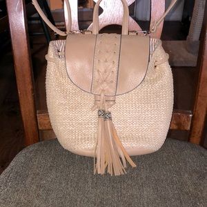 Tan handbag/backpack from Spain